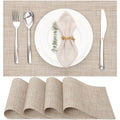 Myir JUN Placemats Set of 4 Kitchen and Dining Table Placemats - color: Beige, size: Set of 4