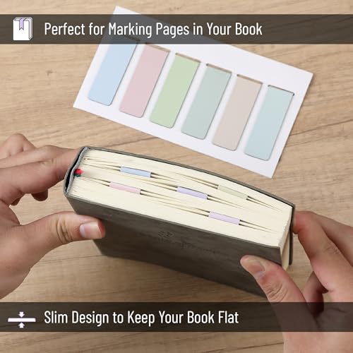 Mr. Pen- Aesthetic Magnetic Bookmarks, 12 Pack, 0.8"x2.35" - color: Pastel