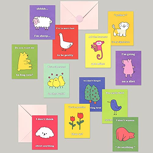 Monolike Day-by-day Card, Story town Ver.1 - Mix 36 Mini Single cards, 36 envelopes, 36 stickers Package - color: Story town Ver.1