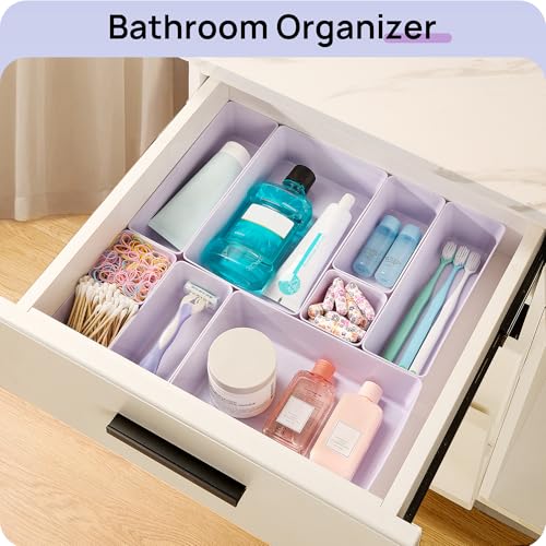 Vtopmart 25 Pack Plastic Drawer Organizers with Anti-slip Rubber Pads - color: Lilac