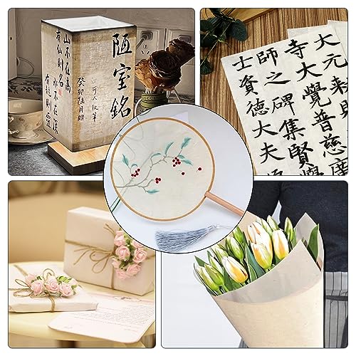 100 Sheets FIVEIZERO A4 Mulberry Paper Sheets Natural Fiber Rice Paper,8.3 x 11.7in Natural Decoupage Tissue Papers for Writing Painting, Decorative Papers, Card MakingPapers DIY Craft
