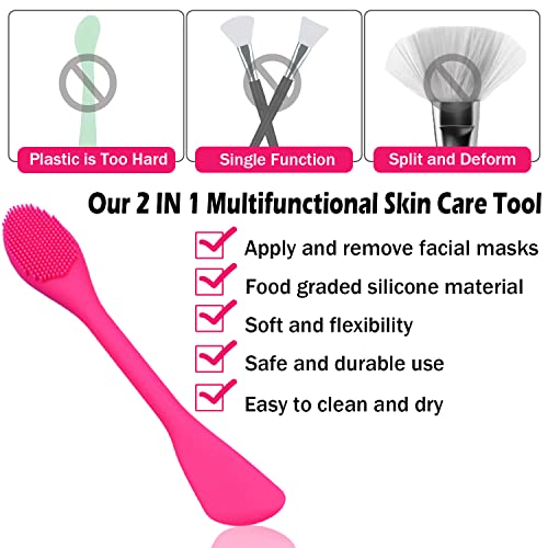 RamPula Silicone Facial Cleansing Brush Pores Cleaner,Remove Blackhead,Remove Acne,Face Massager,Applicator,Spatula,Mud Mask,DIY,Cream,Face Washing Clean,Body Lotion - color: Red and Grey