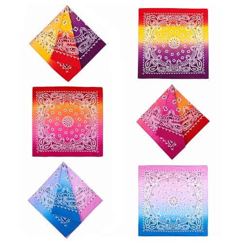 Bycc Bynn Large Soft Cotton Bandanas Pack for Men & Women 22 x 22 inches - color: Gradient 1