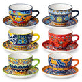 vancasso 8oz Bohemian Porcelain Cappuccino Cups, 6-Piece Set, Lead-free