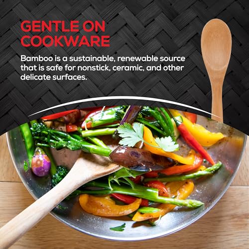 Helen’s Asian Kitchen Bamboo Kitchen Spoon Cooking Utensil, 12-Inch - style: 12-Inch, Solid Spoon