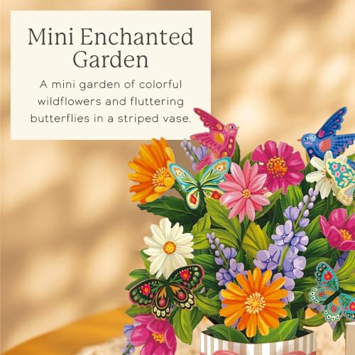 Freshcut Paper Mini Enchanted Garden 6" Pop Up Bouquet Card - color: Enchanted Garden, size: Mini