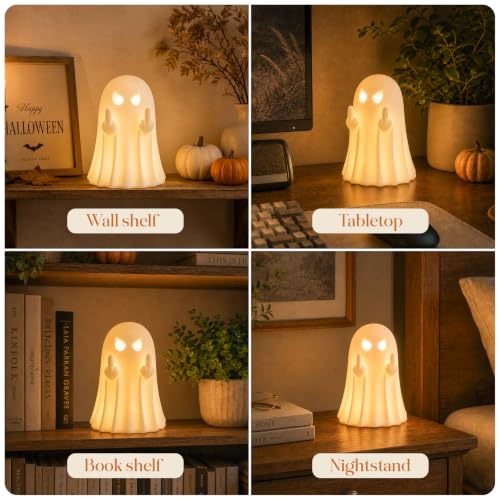 Halloween Ghost Figurine Cute Spooky Ghost Statue White - color: White Evil Ornament
