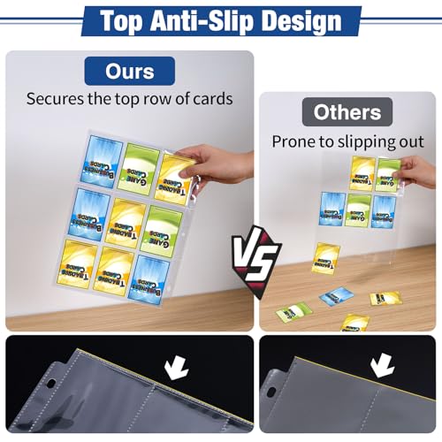Fabmaker 1548 Pocket Double Side Trading Card Sleeves,9 Pocket Card Sleeves