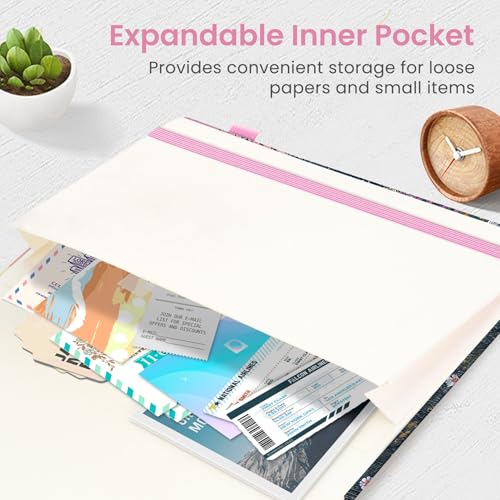 Taja Pretty Lined Journal for Women, Aesthetic Hardcover Leather Journal - color: U-Twilight Bloom, size: A-Lined