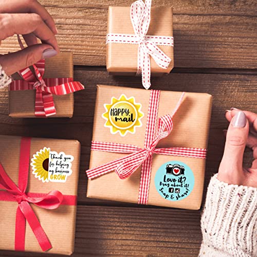 Happy Mail Stickers Roll 500 Labels Per,Cute Sun Mailing Stickers for Small Business Envelopes Shipping Package Packing - color: Happy Mail Sun