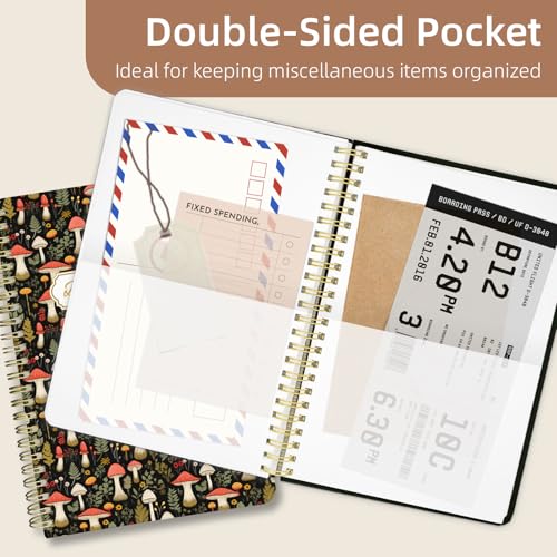 Undated Daily Planner - Spiral Notebook 80 Days One Day Per Page, Hourly Schedule, To-Do List, Notes, Everyday Planning Task, A5 Hardcover Journal Organizer Book Women Cute Aesthetic, Mushroom - color: Mushroom