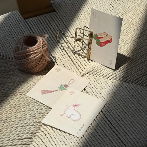 Monolike Day by Day Card, 102 Minhwa Ivory Series. 1 - Mix 48 Mini Single cards, 24 envelopes Package - color: 102 Minhwa Ivory Series. 1