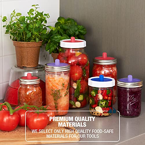 Masontops Complete Mason Jar Fermentation Kit - Easy Small/Regular Mouth Jars Vegetable Fermenting Set - DIY Equipment Essentials - size: Regular Mouth