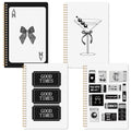 CNhoqc Black Spiral Journal Notebook, 4 Pcs A5 Black Watercolor Coquette - color: 4-Pcs Black Bow-B