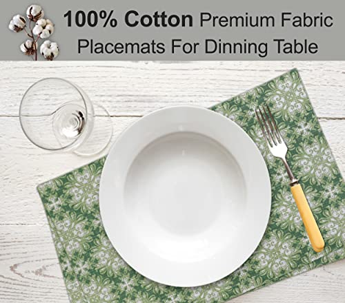 Ruvanti Placemats Set of 6, 100% Cotton Place Mats of 13"x19" – Grass Green - color: Grass Green