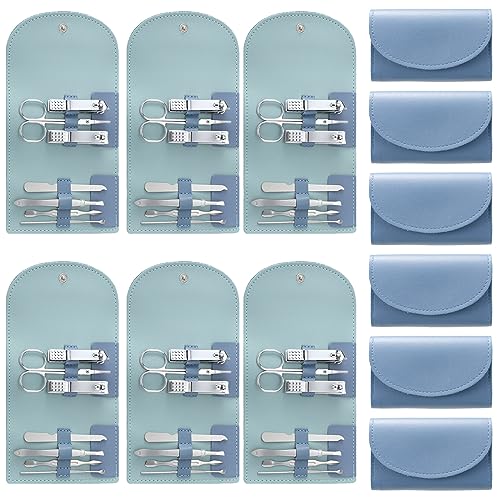 12 Set Mini Manicure Bulk, 7 in 1 Nail Clipper, Dark Blue - color: Dark Blue
