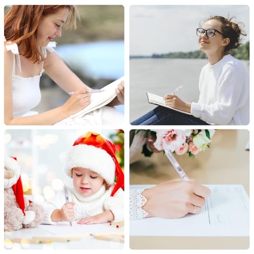 10PCs Pastel Gel Ink Pen Set,Retractable Black Ink Pens 0.5mm Fine Point - color: White