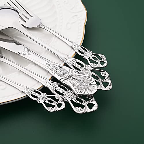 Dessert Forks Set of 6, Uniturcky Stainless Steel Silver Small Metal Forks Set, Mirror Polished Appetizer Forks, Modern Flatware Cutlery Salad Forks Use for Home, Party, Wedding, Cafes - 6.6 In - size: Dessert Fork 6 Pieces