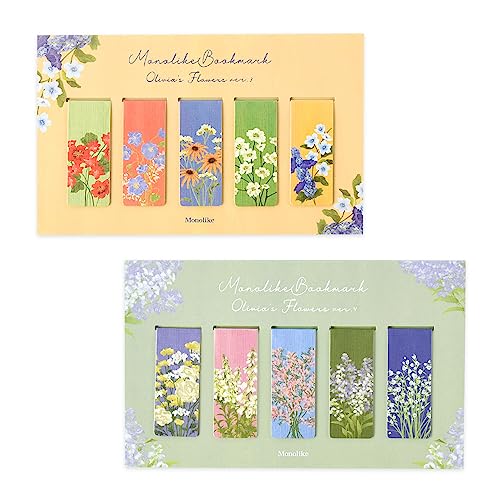 Magnetic Bookmarks Set - A (Olivia's Flowers ver.3 + ver.4) - color: Olivia's Flowers Ver.3 + Ver.4