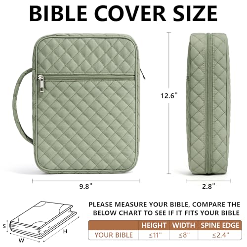 Bible Cover Case for Women Puffer Bible Bag w/Study Supplies Journaling Kit
