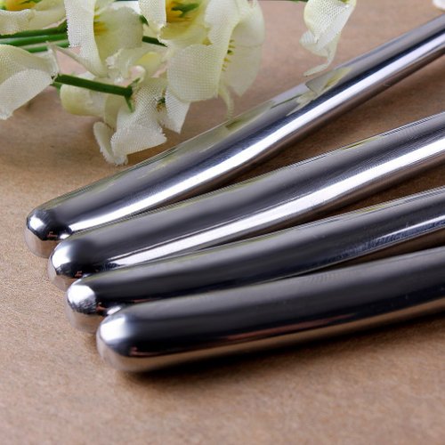 Quality Korean Stainless Steel Rice Spoon/Soup Spoon, Long-Handled Great Circle Coffee Spoon (4pcs)