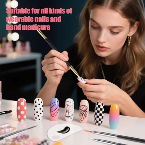 Artdone 32pcs Nail Art Brushes Tools Set Dotting Tools for Gel Polish - color: 32Pcs Set