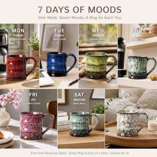 Deep Cobalt Ceramic Mug, 15oz Reactive Glaze Coffee Mug, Office Gift - color: 15oz - Deep Cobalt · FOCUS