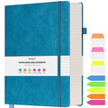 College Ruled Notebook 8.5" x 11", 312 Numbered Pages Lined Leather Journal - color: Blue, size: A4
