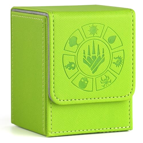 Arkeiliy MTG Deck Box 110+ Storage Sleeved Cards for Magic Commander - color: Grass