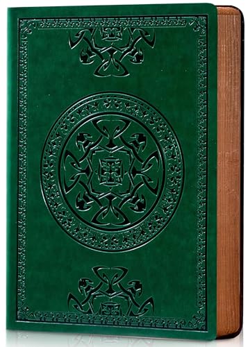 CAGIE Leather Journal for Men Women Vintage Notebook Diary, A5, Green - color: Dark Green, size: A5