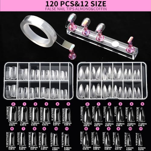 FANDAMEI Nail Art Kit, 54 Pcs Nail Tool Set with 6-Color Nail Polish, 20 PCS Nail Art Brushes, 2 Box False Nail Tips, 6 Jar Chrome Nail Powder, 4 Box Nail Charms, 10 Sheet Nail Stickers for Beginners