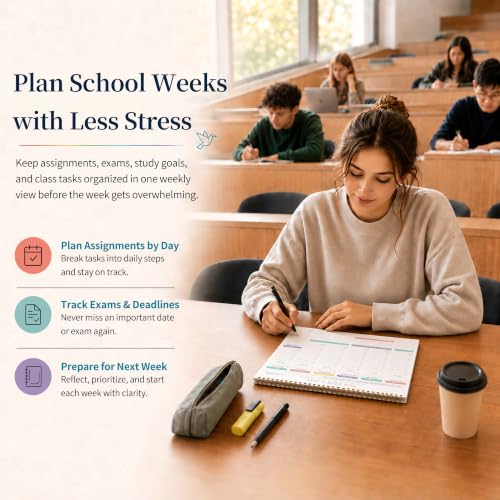 2PC Weekly To Do List Notepad with Habit Tracker, 8.5" x 11" - color: White-2PC
