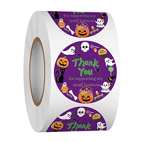 Heyfibro 500 PCS 1.5 Inch Thank You Stickers for Small Business, Baking, Gifts, Envelopes, Weddings (Halloween) - style: Halloween