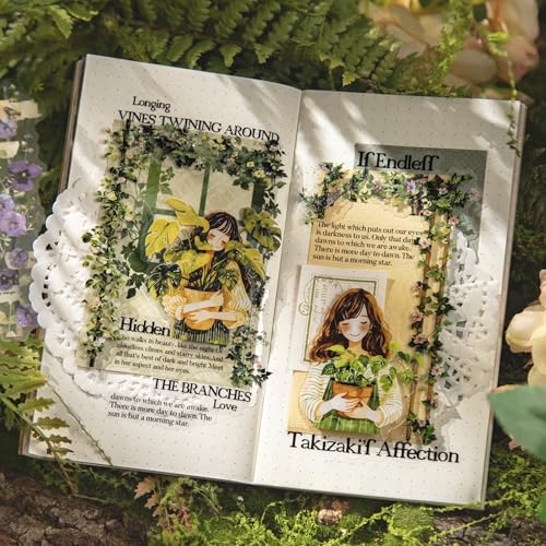 90 Pcs Floral Strip PET Stickers for Scrapbook Journaling - color: Blossoming Vines