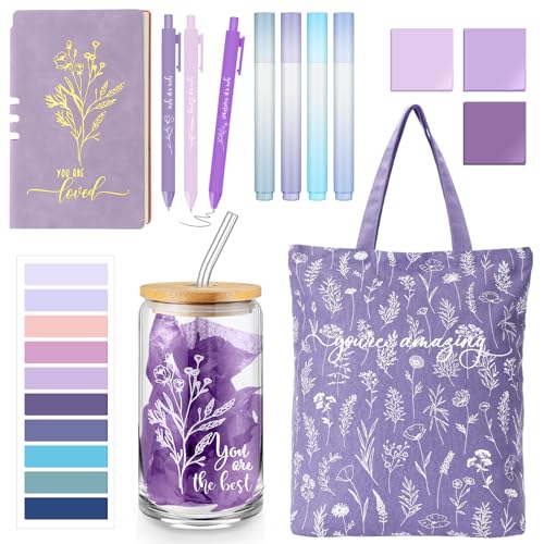 14 Pcs Inspirational Journal Kit for Women, Purple - color: Purple