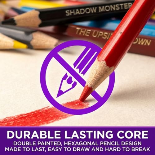 Mystery Lights Colored Pencils, 12 Foil-Stamped Gift Set - style: Stranger Things