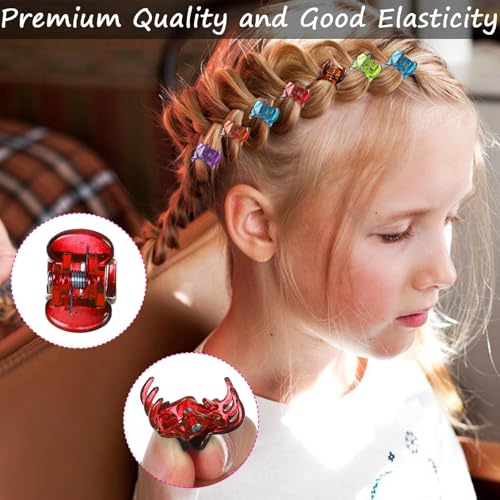 JANYUN 48Pcs Colorful Mini Hair Claw Clips, Small Plastic Hair Clips - color: Multicolor