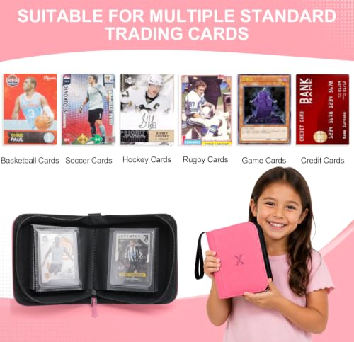 Mini 1 Pocket Top Loader Binder, Upgraded Widened Pages & Spine - color: Pink, size: 1