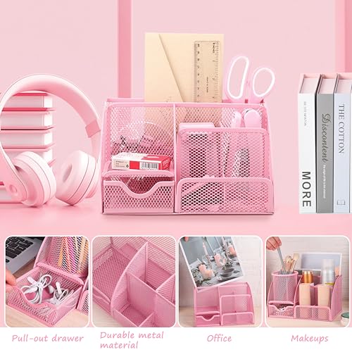 Scindaly Office Desk Accessories 12-Piece & Desk Organizers and Accessories - color: Pink
