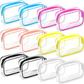 Weewooday 12 Pcs Clear Cosmetic Bags PVC Zipper,None - color: Dark Color, size: Medium