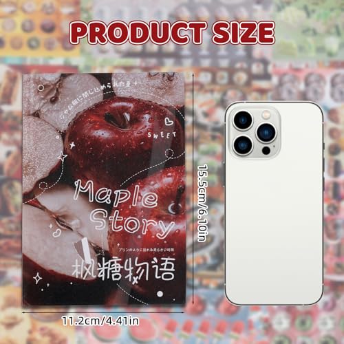 Tmtains 30 Sheets Japanese Manga Style Sticker Book 1440Pcs Heisei Retro Romantic Memory Series Manga Books Style Korean Sticker Aesthetic Japanese Stickers Book for Adults Valentine Gifts (Nice Food) - color: Ag-red 1