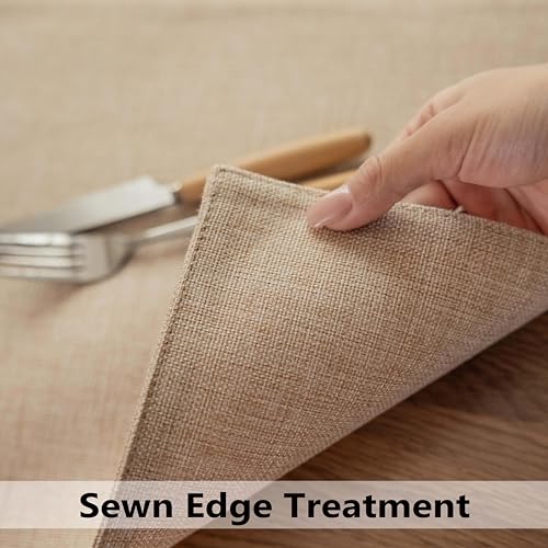 Demetex Linen Placemats Set of 4 Heat Resistant Cloth Placemats Table Place Mats Burlap Plate Mats for Dining Kitchen Banquet, Light Linen - color: Light Linen, size: Placemats set of 4