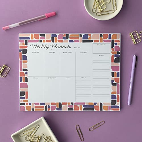 Weekly Planner Pad 52 Tear-Off Sheets Undated 8.5 x 11 Desk Pad - style: Style 3