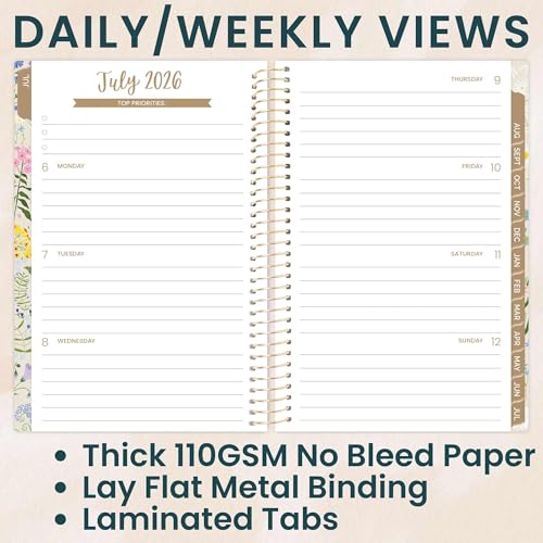 bloom daily planners 2026-2027 Academic Year Pocket Planner (July 2026 - July 2027) 13 Months - SMALL 4” x 6” Weekly Monthly Agenda Organizer & Calendar Book - Garden Party, Beige - color: Garden Party 2026-27, size: 4" x 6"