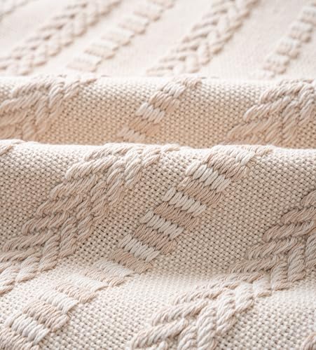 Cethom Boho Throw Pillow Covers 12x20 Inch Set of 2, Farmhouse Decorative Couch Pillow Cases, Beige Accent Pillows of Bed, Sofa Bedroom Living Room Home Decor Cushion Cover - color: Beige, size: 20" x 12" (Pack of 2)