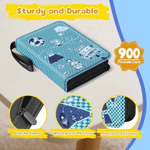 9-Pocket Trading Card Binder, 900-Card Capacity, 3-Ring, Deep Blue - color: Deep Blue, size: Large