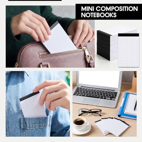 Resurhang 50 Pcs Small Legal Pads 4" x 2.5" Mini Grid Notepads Bulk - style: Grid