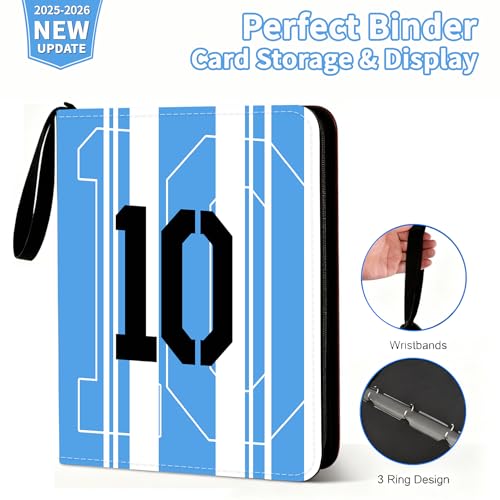 Soccer Card Binder, 900 Pockets, Protective Trading Card Album - color: Foottball, size: 900 Pockets