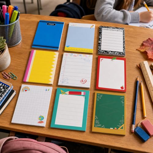 9 Pcs Back to School Gift for Teacher Sticky Notes - style: Back To School