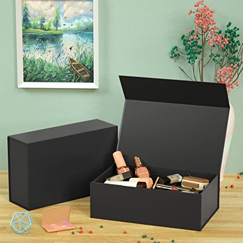 RYDDOY Black Gift Box, 12x6x4'' Gift Boxes with Lids for Presents - color: Black, size: 12 x 6 x 4 Inch